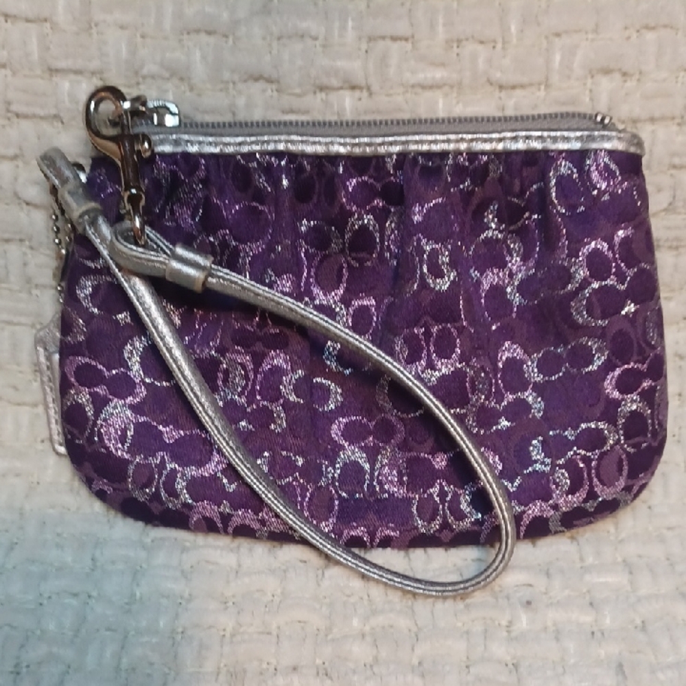 Coach Plum / Metallic Wristlet